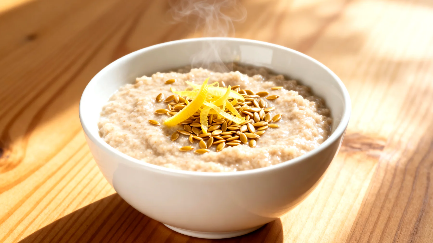 Amaranth-Porridge mit Leinsamen und Zitronenschale"