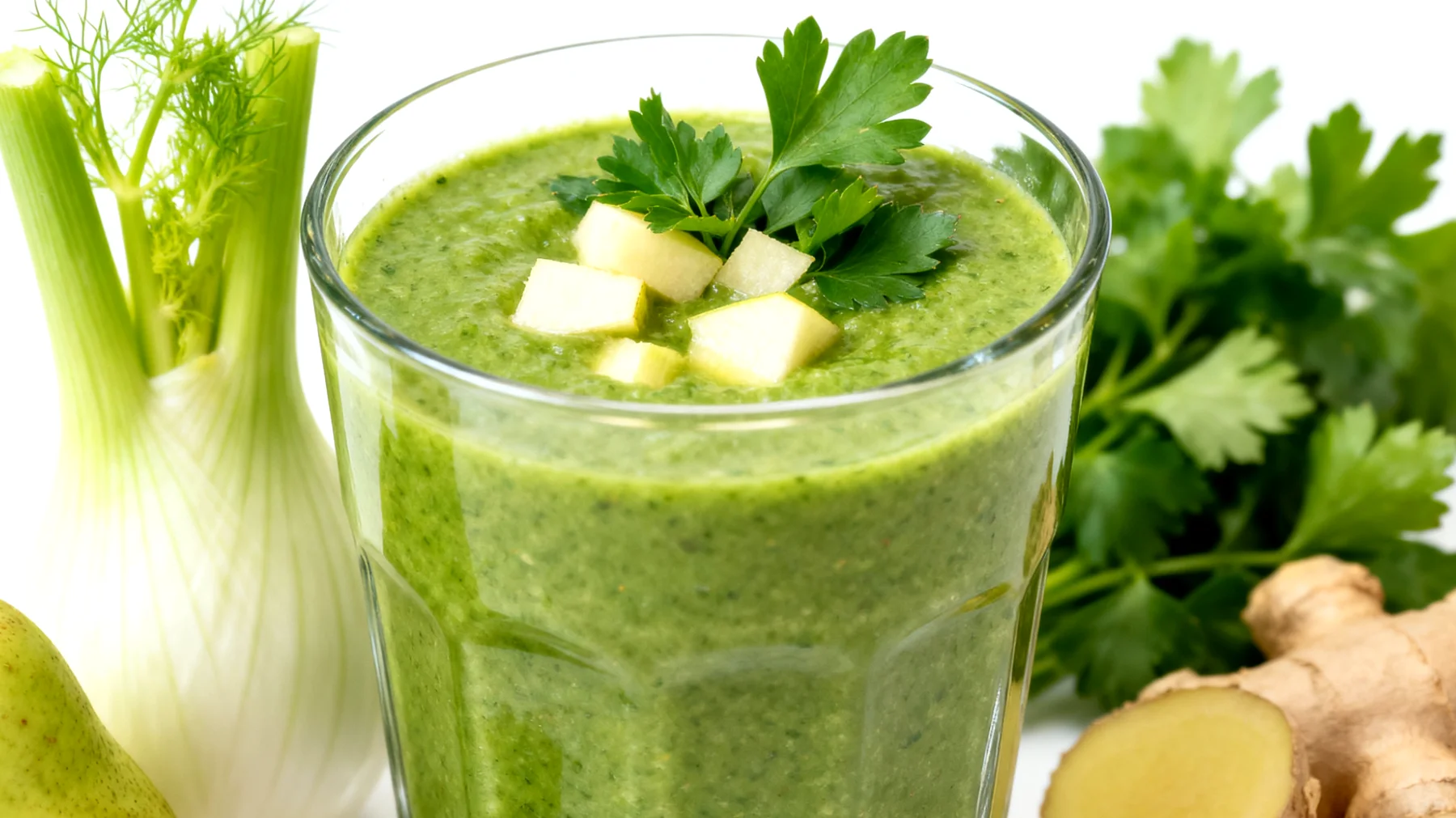 Fenchel-Birnen-Smoothie mit Petersilie und Ingwer"