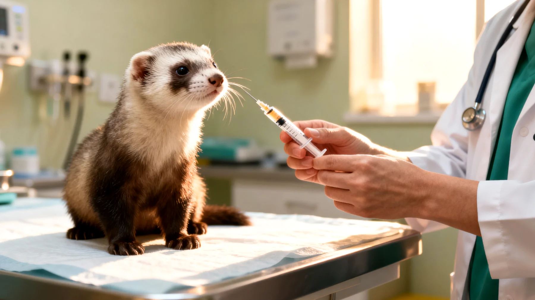 Junge Frettchen benötigen spezielle tierärztliche Vorsorgeuntersuchungen und Impfungen, besonders gegen Staupe und Tollwut, sowie eine frühzeitige Beratung zu artgerechter Haltung und Ernährung in der kritischen Entwicklungsphase"