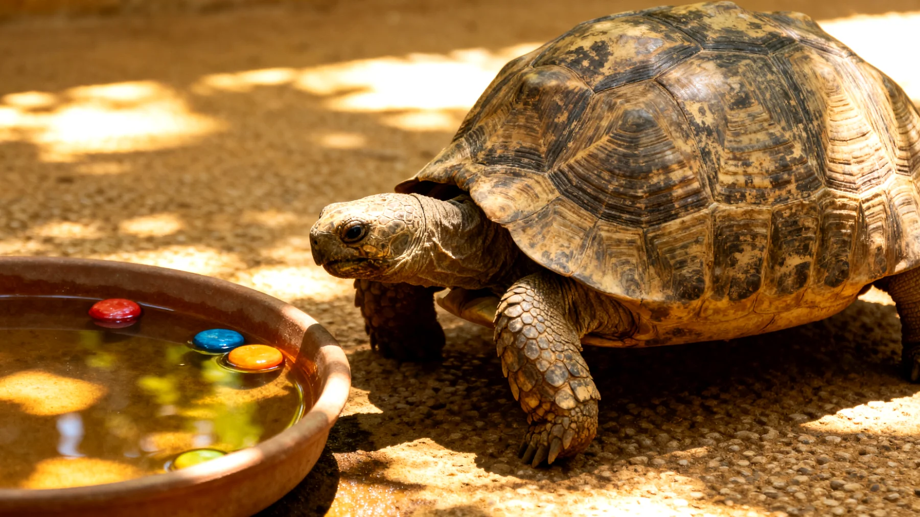 Ältere Schildkröten benötigen eine angepasste Trainingsroutine und geistige Stimulation, um trotz eingeschränkter Mobilität aktiv und gesund zu bleiben"