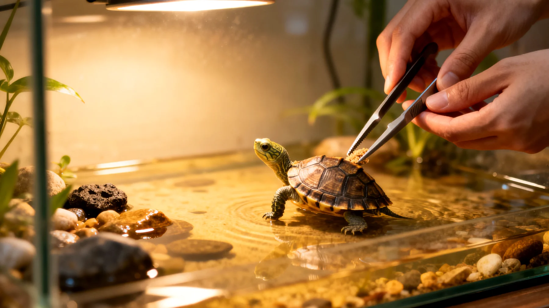 Junge Schildkröten zeigen noch kein ausgeprägtes Verhalten, das traditionelles Training erfordert, und befinden sich in einer kritischen Wachstumsphase, in der der Fokus auf artgerechter Haltung, Umgebungsgestaltung und Gewöhnung an Pflegeroutinen liegt statt auf aktiven Trainingsübungen"