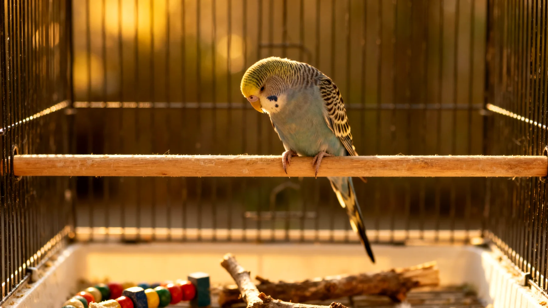 Wellensittiche benötigen artgerechte Beschäftigung und mentale Stimulation durch abwechslungsreiche Futtermethoden, um Langeweile und Verhaltensprobleme zu vermeiden"