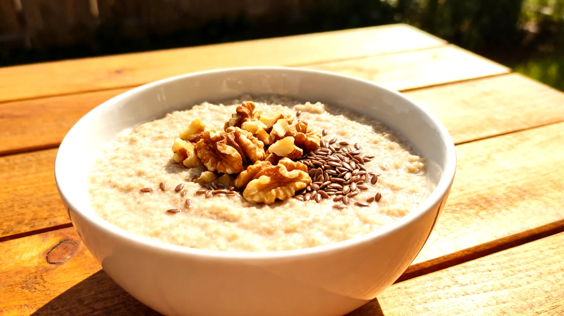Amaranth-Porridge mit Walnüssen und Leinsamen"
