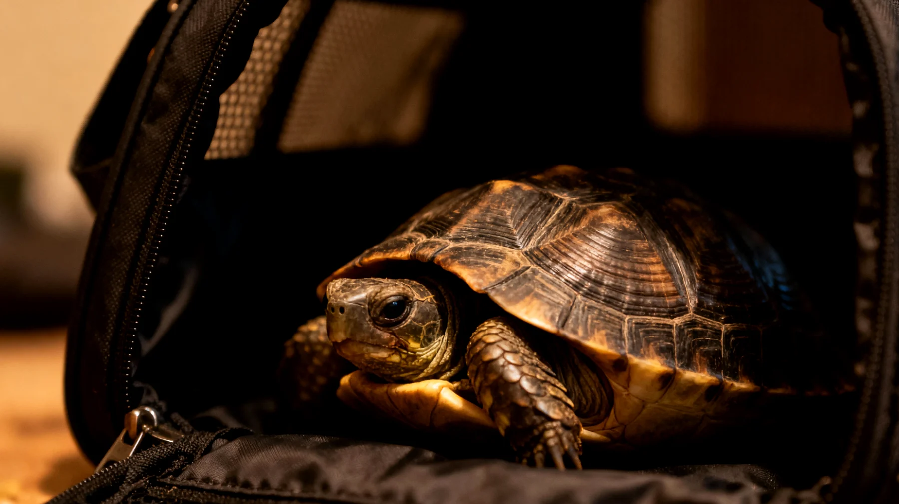 Schildkröten können während einer Reise nicht trainiert oder für Verhaltensübungen konditioniert werden, da sie keine lernfähigen Haustiere in diesem Sinne sind und Reisen für sie puren Stress bedeuten"
